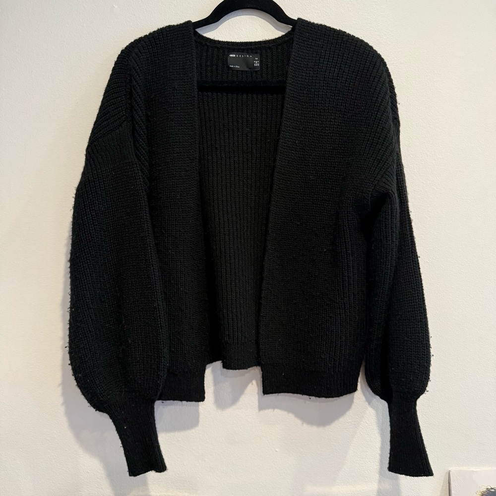 Women's Black Open Cardigan (TALL)